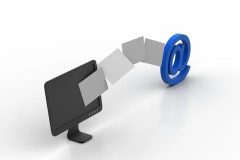 Data transferring to an e mail sign Free Stock Illustration