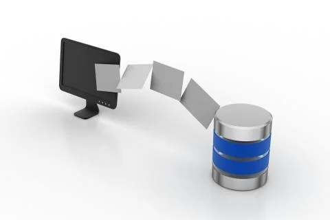 Data transferring to the server Free Stock Illustration