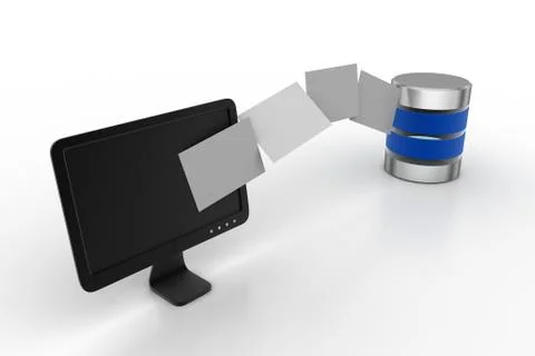 Data transferring to the server Free Stock Illustration