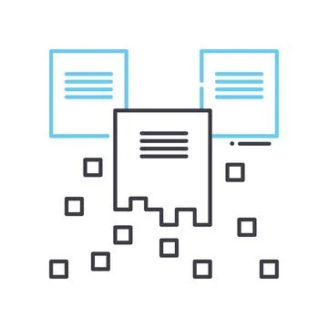 Data transform line icon, outline symbol, vector illustration, concept sign Stock Illustration