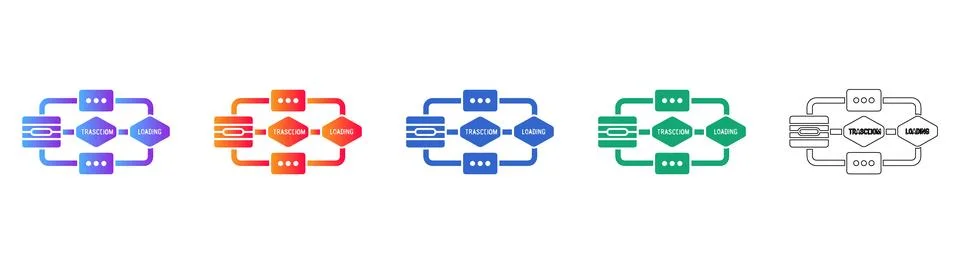 Data Transformation and Loading Logic Icons 库存插图