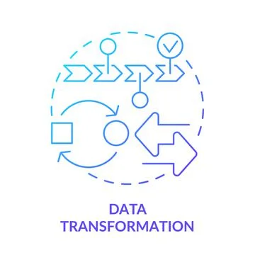 Data transformation blue gradient concept icon Stock Illustration
