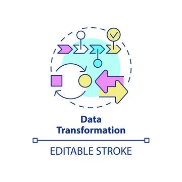 Data transformation concept icon 库存插图