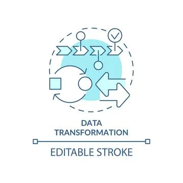 Data transformation turquoise concept icon Stock Illustration