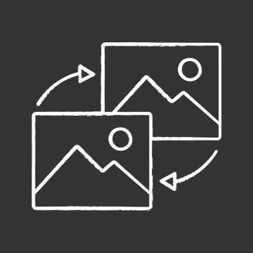 Data transforming chalk icon Stock Illustration