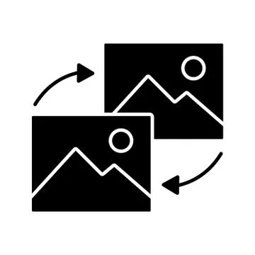 Data transforming glyph icon Stock Illustration