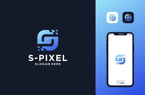 Data transitions logo design inspiration Stock Illustration