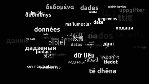 Data Translated in 64 Worldwide Languages Endless Looping 3d Zooming Wordclou Stock Footage 145216013