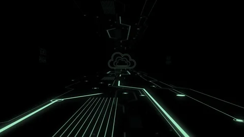 Data transmission and cloud computing concept abstract zoom in video background. Stock Footage 114759298