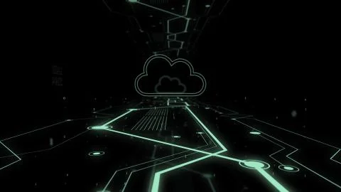 Data transmission and cloud computing concept abstract background. 库存插图