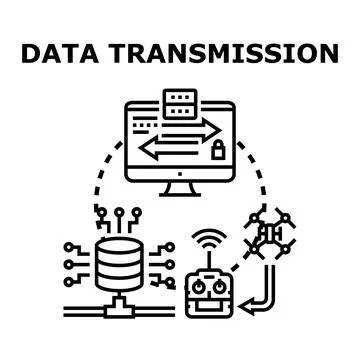 Data transmission and cloud computing information exchange Иллюстрация