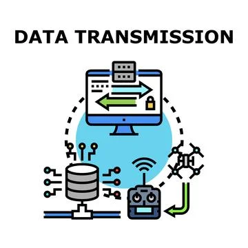 Data transmission and cloud computing information exchange Stock Illustration