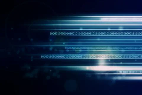 Data in transmission. Cropped view of a data stream against a black background. Stock Photos