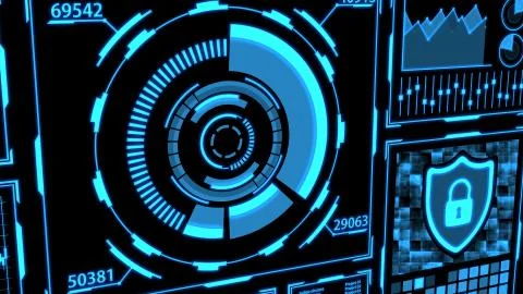 Data Transmission Data Screen with Blue Details Ver.4 of 9 (Different Angle) Stock Illustration