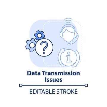 Data transmission issues light blue concept icon 库存插图