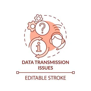 Data transmission issues red concept icon 库存插图