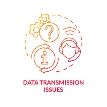 Data transmission issues red gradient concept icon 库存插图