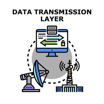 Data transmission layer concept with digital network Stock Illustration