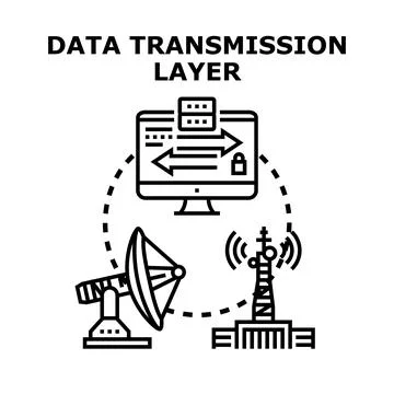 Data transmission layer concept with digital network Stock Illustration