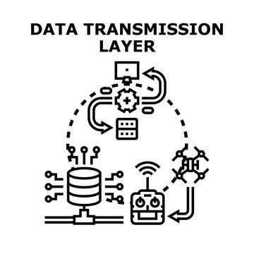 Data transmission layer creating modern network communication system イラスト素材