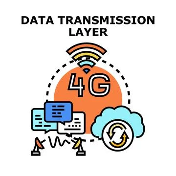 Data transmission layer for global network connection Stock Illustration