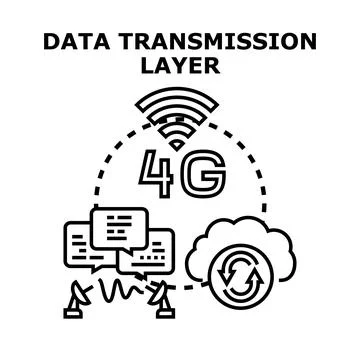 Data transmission layer for global network connection 스톡 일러스트