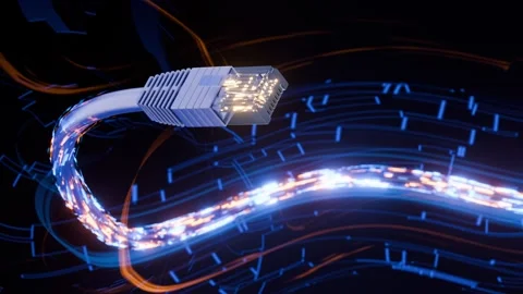 Data transmission over the Internet. Stock Footage 346135910