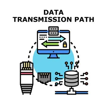 Data transmission path secure online connection concept Stock Illustration