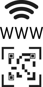 Data transmission by QR code via the Internet. 库存插图