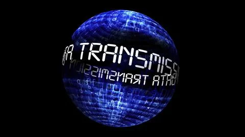 Data transmission on rotating sphere Stock Illustration