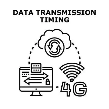 Data transmission timing concept with network communication Stock Illustration