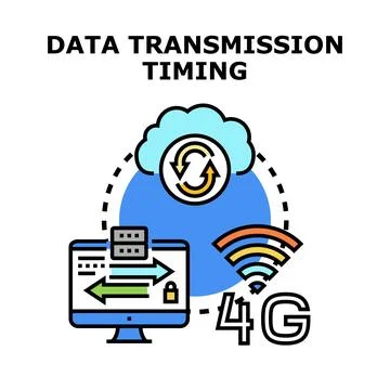 Data transmission timing concept with network communication Stock Illustration