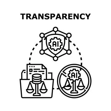 Data transparency and artificial intelligence regulation concept Stock Illustration