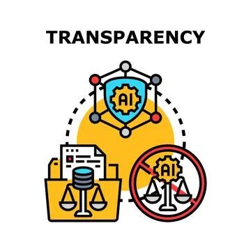 Data transparency and artificial intelligence regulation concept Stock Illustration