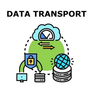 Data transport global cloud security network concept Stock Illustration