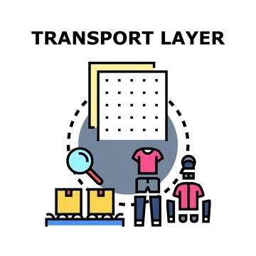 Data transport layer concept for information exchange Illustrazione stock