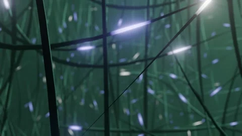 Data travel or network pathways - abstract signal lines, light pulses moving Video stock 310806002