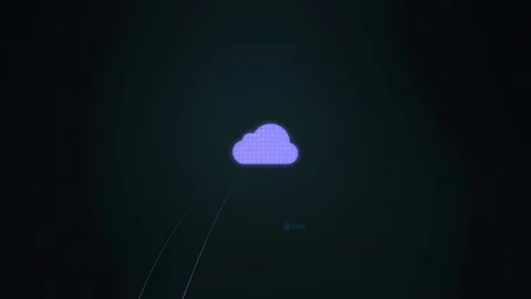 Data Tree Cloud in Shape of Molecules technology Stock Footage 124087156