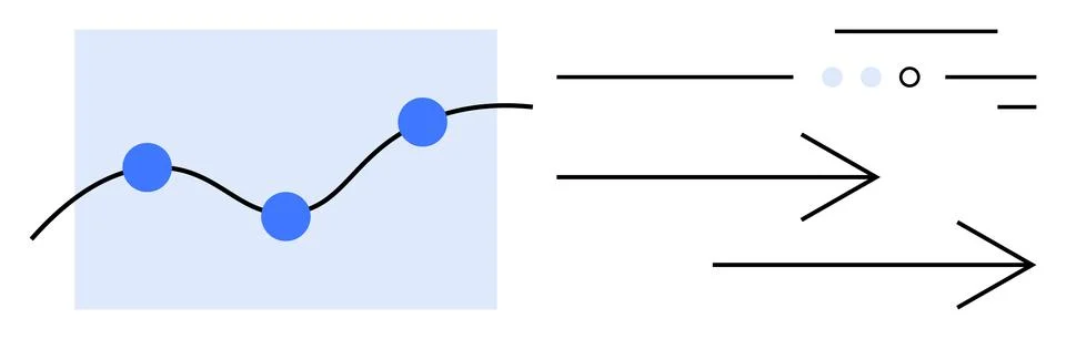Data Trend Analysis with Progress Arrows Symbolizing Growth and Direction Illustrazione stock