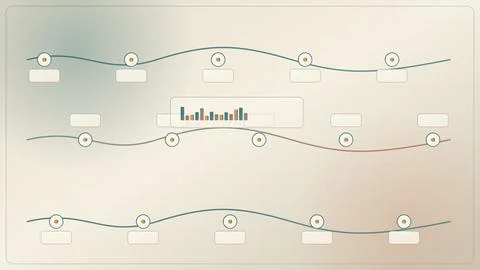 Data trend visualization with connected nodes and bar chart Stock Illustration