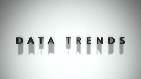 Data Trends 3D title animation matte black text on a white background Stock Footage 300716474