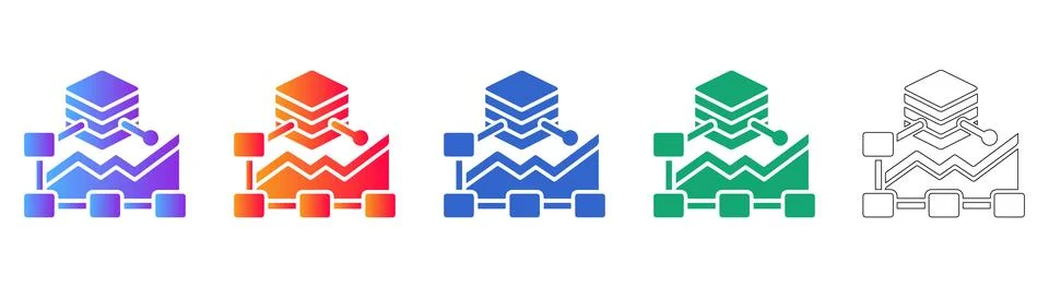 Data Trends and Analytics Chart Icons Illustrazione stock