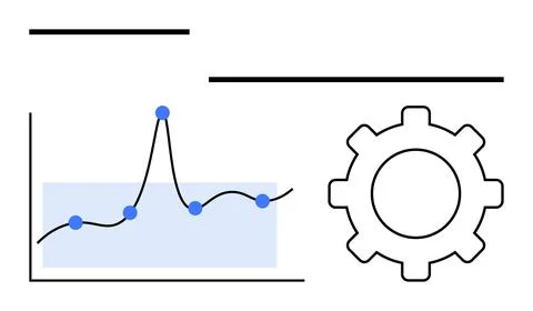 Data Trends and Process Optimization Analyzing Growth through Technology Illustrazione stock