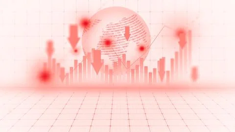 Data trends show a global decline in various sectors during the late night hours Illustrazione stock
