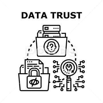 Data trust concept with security and management Stockillustratie