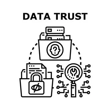 Data trust concept with security and management Stock Illustration