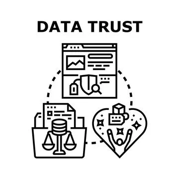 Data trust concept with security compliance and customer satisfaction 스톡 일러스트