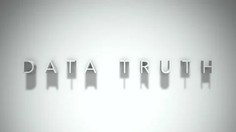 Data truth 3D title animation with shadows on a white background Stock Footage 297514844