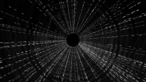 Data Tunnel High Speed Big Tech Network Infrastructure and Fiber Optics Loop Stock Footage 336575714