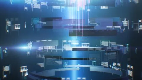 Data tunnel journey. Loopable animation. Shot inside fibre optic cable 库存插图